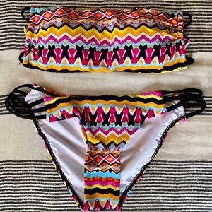 Tribal print swim suit set